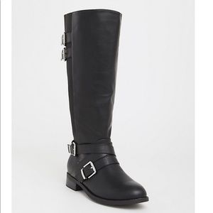 Torrid Black Faux Leather Wide Calf Boots
